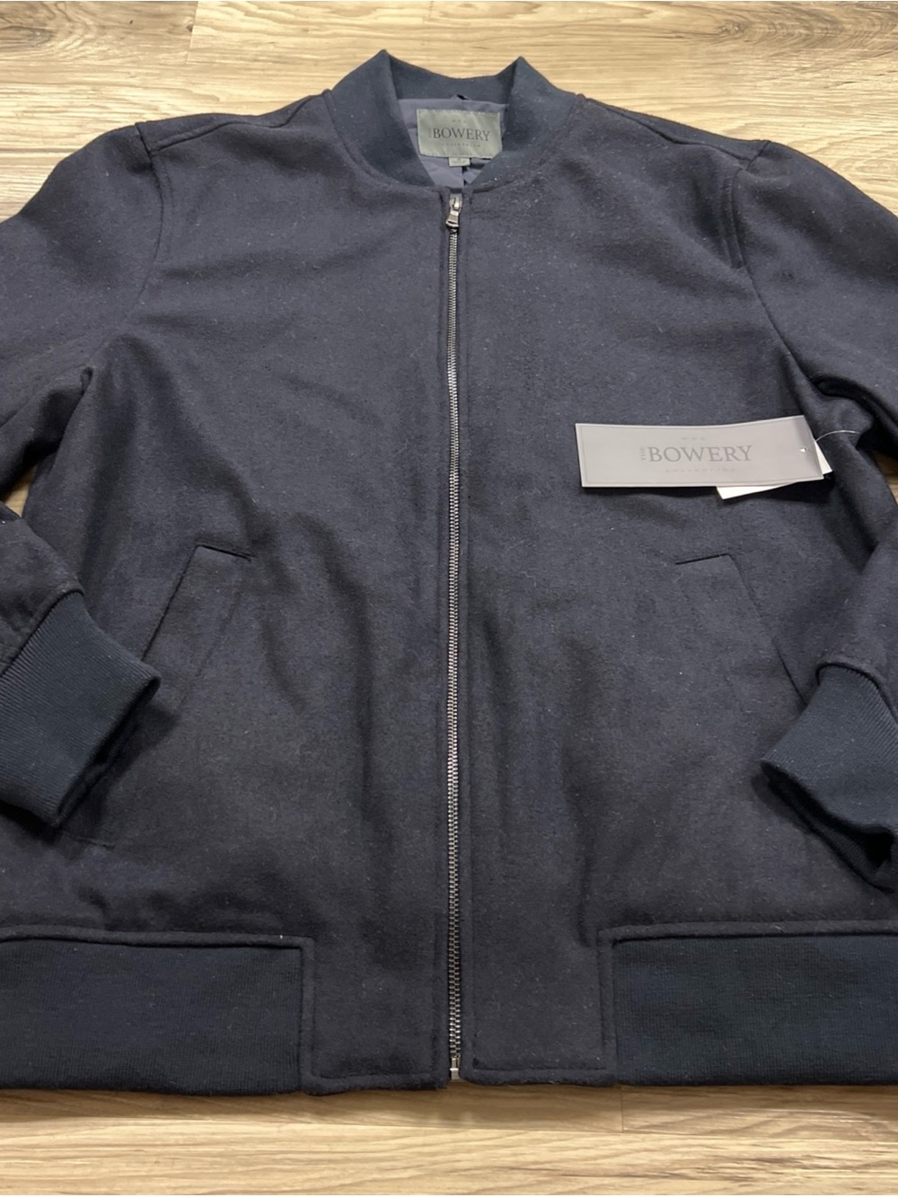 The Bowery NYC Collection Wool Blend Lined Zip Up Bomber Jacket Men’s Medium NWT